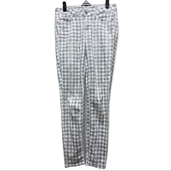 PAIGE Verdugo Ankle Skinny Jeans in Grey Gingham size 25 - Picture 5 of 12
